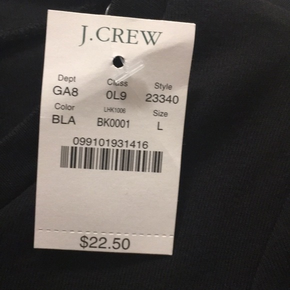 J.Crew Perfect Fit Tee Large L Black NWT - Picture 3 of 3